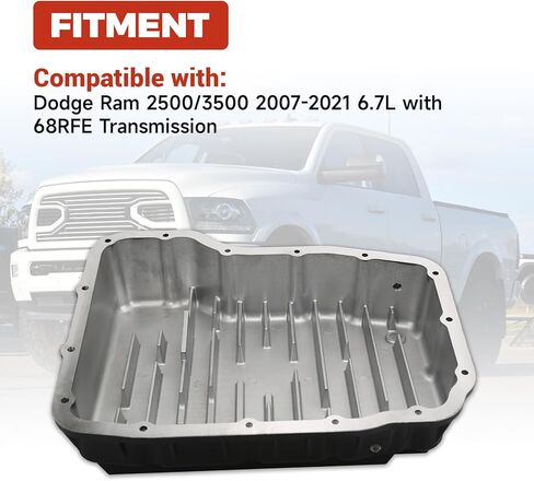 مقلاة زيت ناقل الحركة شديدة التحمل متوافقة مع دودج رام 2500/3500 2007-2021 6.7L 68RFE استبدال ناقل الحركة #228052110 in Kuwait
