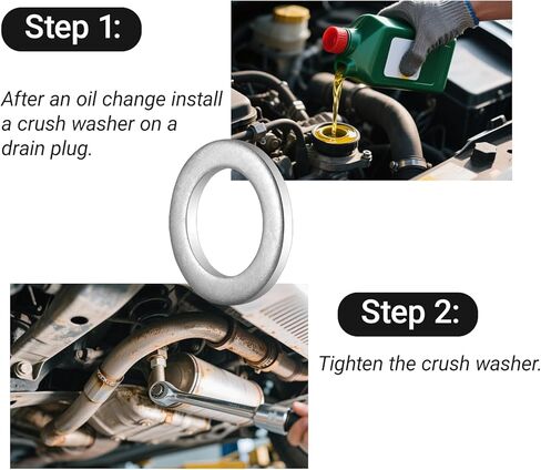 20 PCS Oil Drain Plug Crush Washer M14 Gasket Seal Ring Fits for Accord, Civic, Ridgeline, Odyssey, CR-V, Pilot and More 94109-14000, 007603-014106, 21513-23001, 9956-41-400 in Kuwait