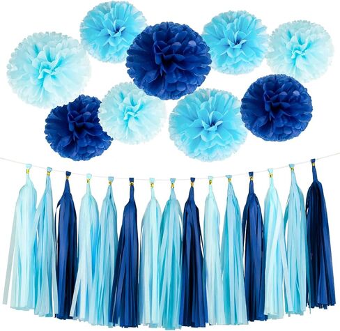 Pink Tissue Paper Tassel Garland Banner & Pom Pom Decoration Set, for DIY Birthday Party, Photo Backdrop Decor, Baby Shower, Bridal Shower, Bachelorette Party Wedding & Gender Reveal in Saudi Arabia