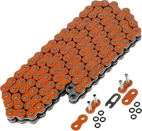 Caltric O-Ring Orange Drive Chain Compatible with Kawasaki Kx125 Kx-125 Kx 125 1985 1987 1994 1995 1999-2004 in Saudi Arabia