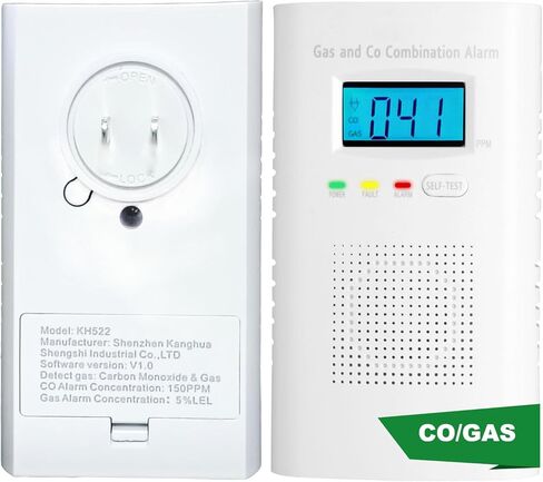 Combination Gas and Carbon Monoxide Detector Plug-in | CO Alarm & Natural Gas Combustible Detector | Digital Display, Battery Backup, Easy Install | for Home Kitchen Safety Monitoring 3-Pack in Kuwait
