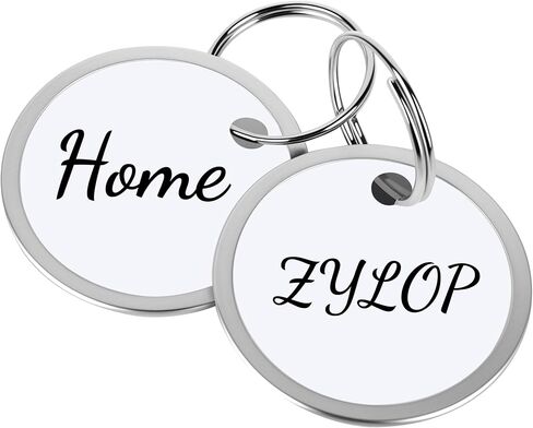 علامات مفاتيح مقاس 1 بوصة مع ملصقات - 30 حزمة من علامات تعريف سلسلة المفاتيح ذات الحافة المعدنية/معرفات مع ملصقات ورقية مستديرة بيضاء قابلة للكتابة للاسم والأمتعة والحقائب وحقيبة الظهر in Kuwait