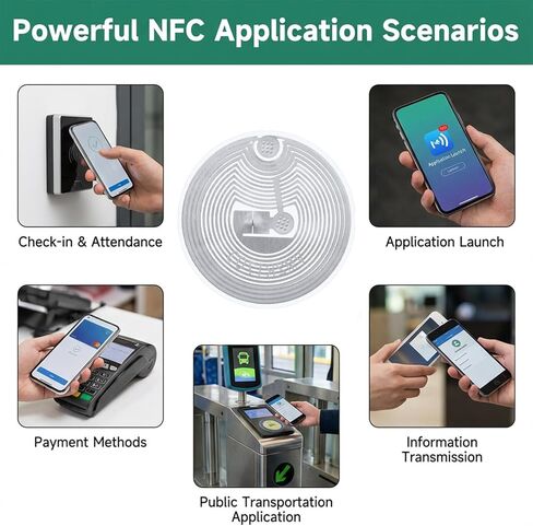 40 PCS NFC Tags Sticker with MIFARE Classic 1K Chip, NFC Tags Round Adhesive RFID Stickers Smart NFC Tag Sticker ISO 14443A 13.56 MHz Self-Adhesive Commercial Access Proximity Cards（1 inch ） in Saudi Arabia