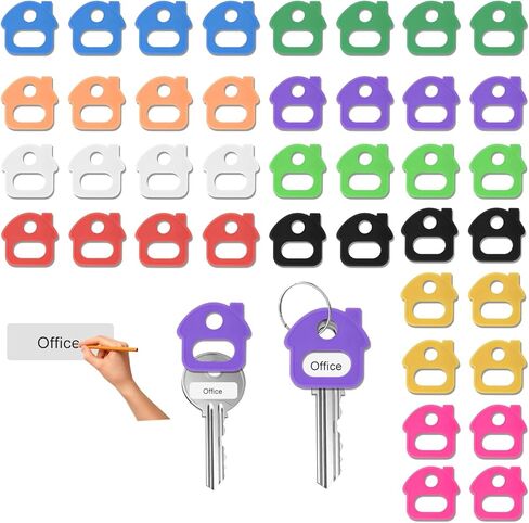 20 قطعة من علامات المفاتيح المصنوعة من السيليكون مع ملصقات، معرفات ألوان رئيسية مقاس 1 بوصة مع ملصقات ورقية فارغة ونوافذ شفافة، أغطية مفاتيح لطيفة ملونة لمفاتيح المنزل، علامات مفاتيح ناعمة للمفاتيح المسطحة العادية القياسية in Kuwait