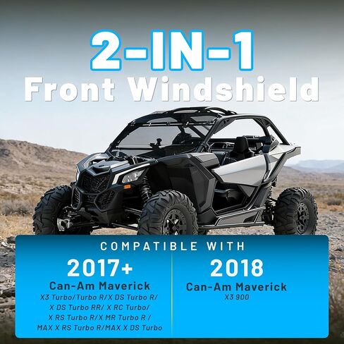 زجاج أمامي قابل للطي متوافق مع Can-Am Maverick X3 Turbo/X DS/X RC/X MR/X RS/MAX 2017+ in Kuwait