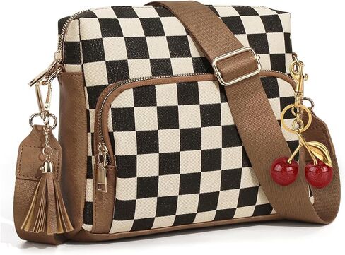 محافظ كروسبودي مربعة للنساء محفظة متوسطة الحجم منقوشة عبر الجسم عصرية فوق حقائب الكتف in Kuwait