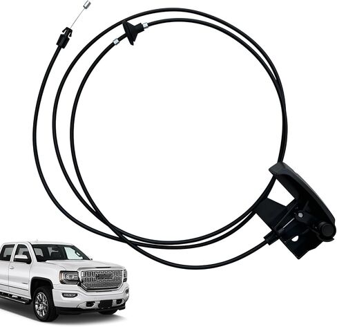 Hood Release Cable & Handle Assembly Compatible with 1999-2007 Chevy Avalanche Silverado Suburban Tahoe, GMC Sierra Yukon, Escalade - Replaces 15142953 912-017 in Saudi Arabia