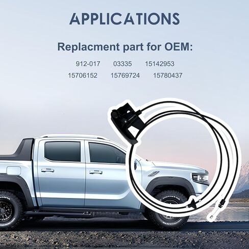 Hood Release Cable & Handle Assembly Compatible with 1999-2007 Chevy Avalanche Silverado Suburban Tahoe, GMC Sierra Yukon, Escalade - Replaces 15142953 912-017 in Saudi Arabia