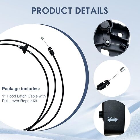 Hood Release Cable & Handle Assembly Compatible with 1999-2007 Chevy Avalanche Silverado Suburban Tahoe, GMC Sierra Yukon, Escalade - Replaces 15142953 912-017 in Saudi Arabia