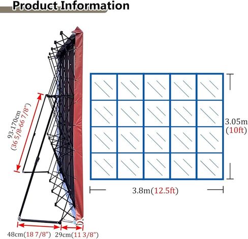 Foldable Tension Fabric Display Stand, Black Pop Up Backdrop Holder for Events & Trade Shows, Iron Frame Truss Booth (10ft x 12.5ft) - Perfect for Parties & Exhibitions in Saudi Arabia