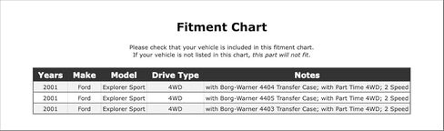 ناقل الحركة اليدوي الأمامي الخارجي محمل تروس التباطؤ العكسي متوافق مع Ford Explorer Sport 4WD 2001 P-3467643 in Saudi Arabia