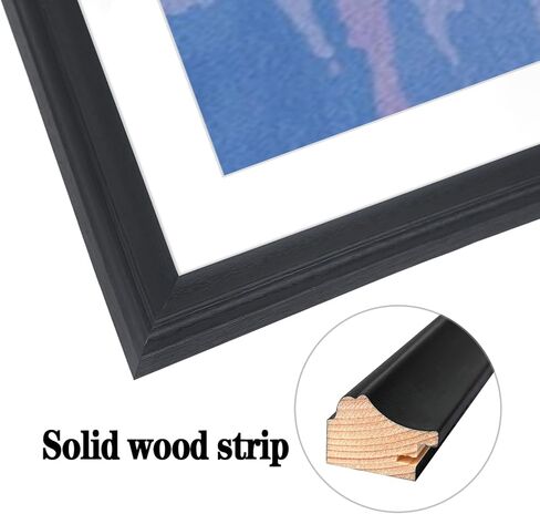 إطار صورة Mxtallup مقاس 21 × 30 إطار ملصق من الخشب الصلب الأسود مقاس 17 × 26 مع حصيرة بيضاء وأجهزة تعليق تناسب إطار صور مقاس 21 × 30 أو 17 × 26 (T23B2130W1726) in Saudi Arabia
