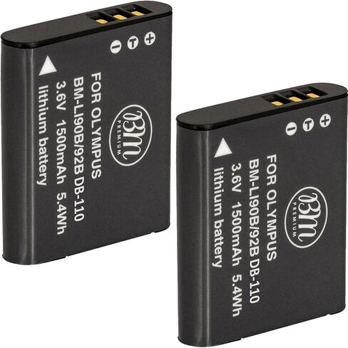 BM Premium 2 Pack of DB-110 Batteries for Ricoh GR III, GR IIIx, Theta X, WG-6, and G900 Digital Cameras in Saudi Arabia