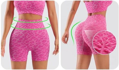 Women's Comfortable Slim Fit Leopard Print Yoga Exercise Set High Waist and Hip Lifting Yoga Suit with Padding Bra in Saudi Arabia