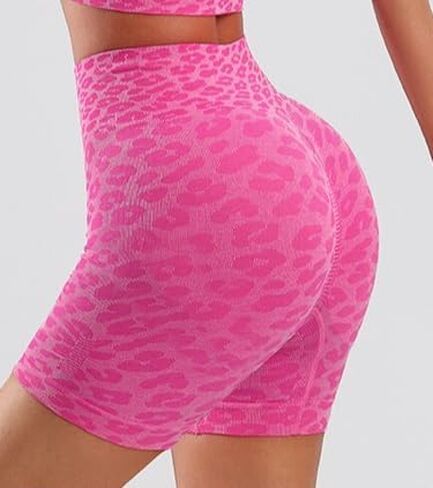 Women's Comfortable Slim Fit Leopard Print Yoga Exercise Set High Waist and Hip Lifting Yoga Suit with Padding Bra in Saudi Arabia