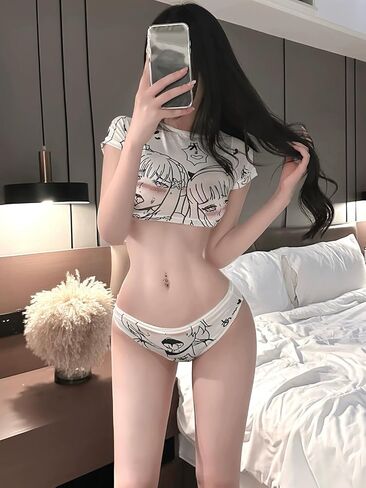 Women's Kawaii Anime Cosplay Lingerie Underwear Set Costume Outfit in Saudi Arabia