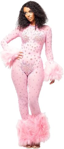 Rhinestones Jumpsuit Nightclub Bar Gogo Dance Clothing Multi Colors Stretch Bodysuit Drag Queen Costume in Saudi Arabia