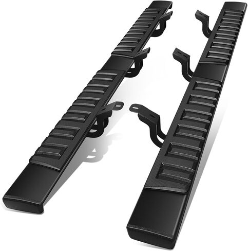 لوحات تشغيل Auto Dynasty متوافقة مع سيارة تويوتا تندرا 2007-2021 كابينة مزدوجة (ممتدة)، قضبان Nerf للسكك الحديدية الجانبية المصنوعة من الألومنيوم، قضبان متدرجة 6 بوصات، مطلية بمسحوق أسود in Kuwait