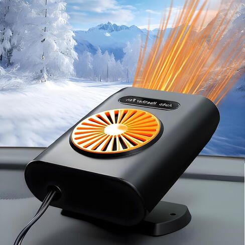 Portable Car Heater,12V Car Heater that Plugs into Cigarette Lighter,200W Fast Heating Windshield Defroster Defogger (Orange) in Kuwait