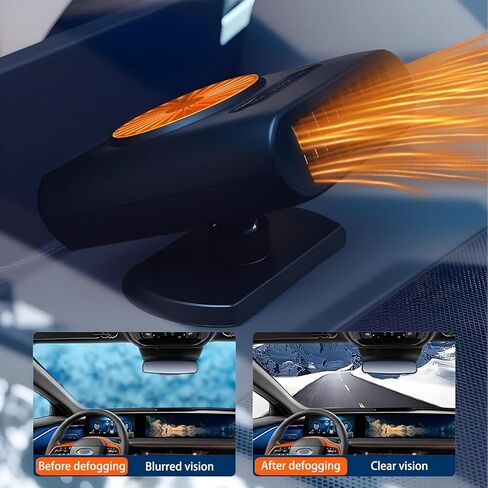 Portable Car Heater,12V Car Heater that Plugs into Cigarette Lighter,200W Fast Heating Windshield Defroster Defogger (Orange) in Kuwait
