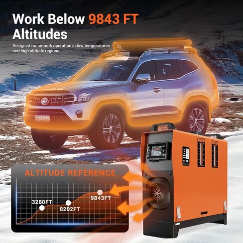 8KW Diesel Heater, 12V Portable Parking Heater, All in One Diesel Air Heaters with Remote Control and LCD Screen， Fast Heating with 1.3Gal Fuel Tank, for Campers RV Truck Boat Bus Car in Saudi Arabia