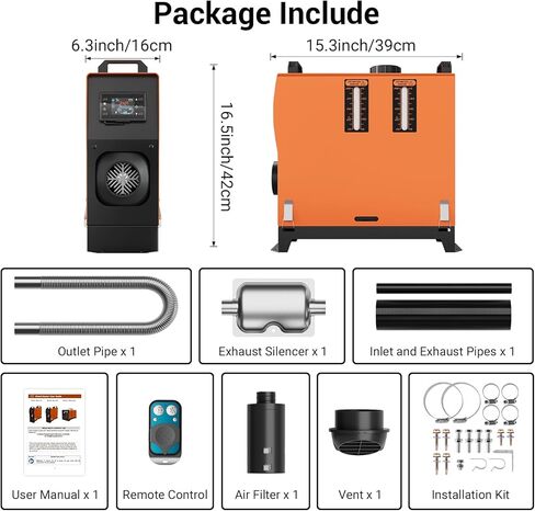 8KW Diesel Heater, 12V Portable Parking Heater, All in One Diesel Air Heaters with Remote Control and LCD Screen， Fast Heating with 1.3Gal Fuel Tank, for Campers RV Truck Boat Bus Car in Saudi Arabia