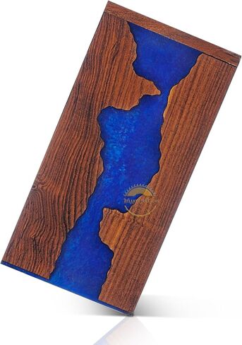 AYAANS Handcrafted Rosewood Blue Epoxy Resin Memorial Urn Box - Elegant Remembrance Keepsake for Ashes - Unique Wood Cremation Urn - Sympathy Gift (11X6X6(200Cu/in)) in Saudi Arabia