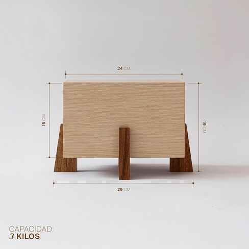 Genérico Wooden Urn for Human Ashes | Warm Decorative Design | Cremation Funeral Urn | Parota and Natural Oak | Casa Funeraria Santosha in Saudi Arabia