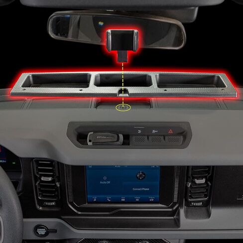 IAG I-Line Dash Organizer with Phone Holder for Ford Bronco 2021+ 2/4 Door (Does not fit B&O Sound System Found on LUX Package) in Saudi Arabia
