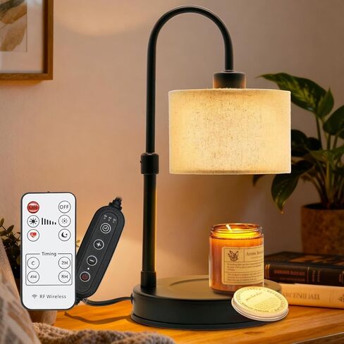 مصباح تدفئة الشموع مع جهاز تحكم عن بعد ومؤقت، مصباح شمع خافت للضوء، ارتفاع قابل للتعديل - سخان شموع كهربائي عتيق مع لمبتين، هدية للأمهات in Kuwait