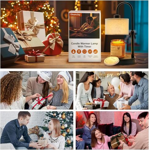 مصباح تدفئة الشموع مع جهاز تحكم عن بعد ومؤقت، مصباح شمع خافت للضوء، ارتفاع قابل للتعديل - سخان شموع كهربائي عتيق مع لمبتين، هدية للأمهات in Kuwait