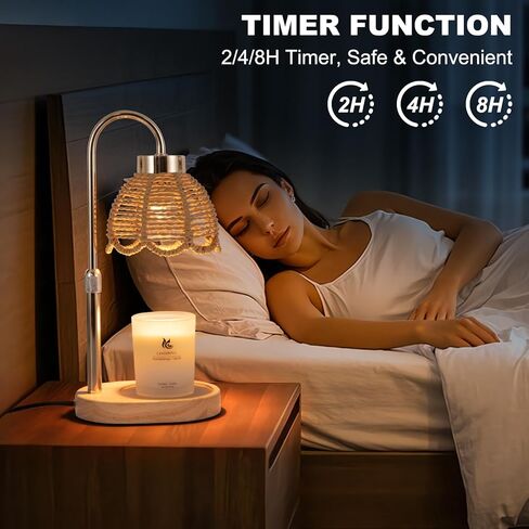 مصباح تسخين الشموع، تعتيم ومؤقت بدون خطوات، جهاز ذوبان الشمع على الطراز البوهيمي، مناسب للمنزل، ديكور المكتب، غرفة النوم، عيد الأم، عيد الحب، هدايا عيد ميلاد للنساء (ذهبي) in Kuwait