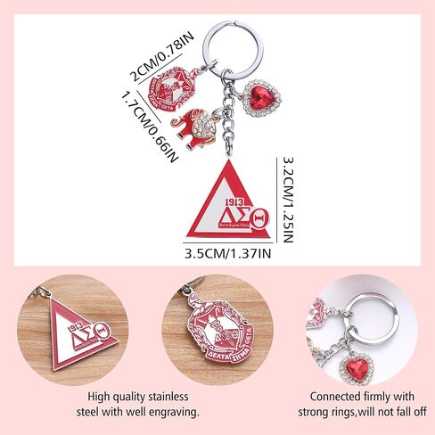 dst نادي نسائي مستوحاة الفيل سحر المفاتيح للنساء، الفولاذ المقاوم للصدأ قلادة القلب، مجوهرات الأخوة، هدايا نادي نسائي صغير كبير in Kuwait