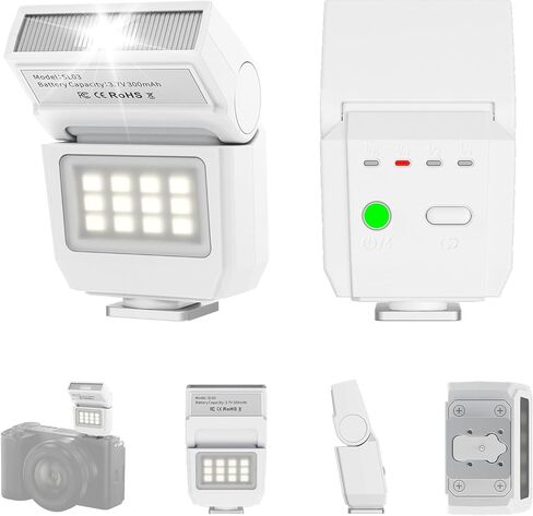 Ulanzi SL03 Mini Flash Speedlite - GN8 Powerful 6500k On-Camera Flash Light, 4 Power Levels, Compatible with Sony ZV-1/ZV-E10/Canon/Nikon/Fuji/Panasonic/Leica/Olympus, Not Fits Sony ZV-1F（White） in Saudi Arabia