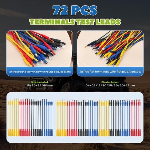 110-PCS Automotive Multimeter Test Leads Kit with Alligator Clips, Banana Plugs & Probes – Professional Circuit Diagnostic Tool for Cars, Trucks, RV (110-PCS) in Saudi Arabia
