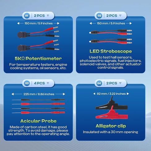 110-PCS Automotive Multimeter Test Leads Kit with Alligator Clips, Banana Plugs & Probes – Professional Circuit Diagnostic Tool for Cars, Trucks, RV (110-PCS) in Saudi Arabia