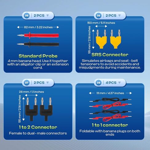 110-PCS Automotive Multimeter Test Leads Kit with Alligator Clips, Banana Plugs & Probes – Professional Circuit Diagnostic Tool for Cars, Trucks, RV (110-PCS) in Saudi Arabia