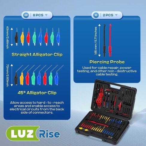 110-PCS Automotive Multimeter Test Leads Kit with Alligator Clips, Banana Plugs & Probes – Professional Circuit Diagnostic Tool for Cars, Trucks, RV (110-PCS) in Saudi Arabia