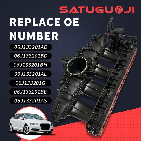 06J133201AS مشعب سحب المحرك مع صمام الملف اللولبي والحشوات والمستشعر متوافق مع VW Jetta EOS Passat Tiguan GTI CC Beetle مناسب لأودي A3 TT Q3 2.0 TSI 06J133201BH 06J133201BD in Kuwait