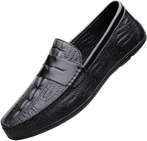 Shoes Men's Black Versatile Casual Slip-on Loafers Business Flat-heeled Soft Soled Oxford Shoes for Wedding Party Driving Men Low-top Comfortable Shoes in Kuwait