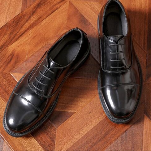 Business Dress Leather Shoes Fashion Versatile Men's British Casual Oxford Shoes Heightened Thick Sole Lightweight Non Slip Men Walking Shoes in Kuwait