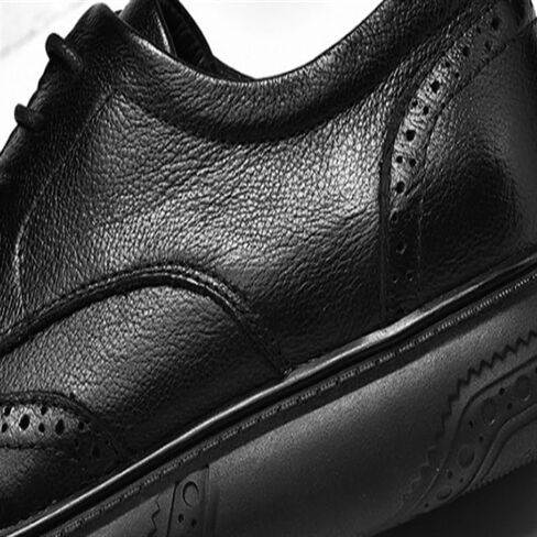 أحذية أكسفورد رجال الأعمال منقوشة أحذية رسمية منخفضة الأعلى جولة اصبع القدم الجبهة الدانتيل متابعة مسطحة القاع مريحة عدم الانزلاق حذاء كاجوال للرجال in Kuwait