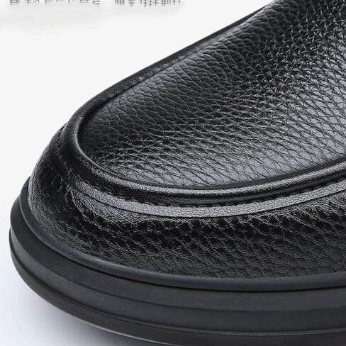 Breathable Casual Business Lace-up Shoes Black Thick Sole Round Toe Men's Business Leather Shoes Non Slip Comfortable Low Height Oxford Shoes for Men in Kuwait