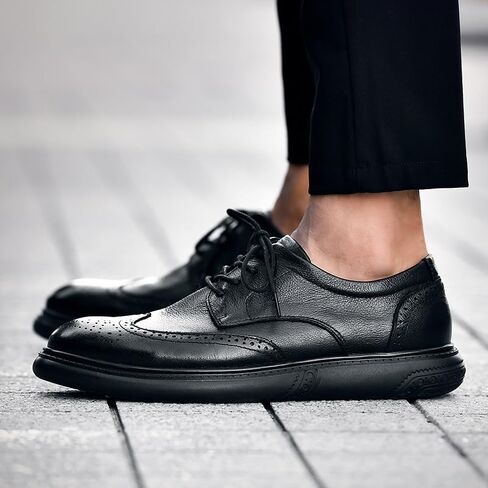 Men's Casual Business Shoes Lace-up Low Heel Round Toe Shoes Warm wear-Resistant Versatile Shoes for Men in Saudi Arabia