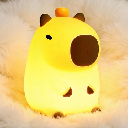 Night Light,Cute Tangerine LED Squishy Novelty Animal Night Lamp,Dimmable Soft Silicone Nursery Nightlight for Kids, Rechargeable Bedroom Touch Lamp, Dorm Decor, Baby Boys Girls Gift (Pear) in Saudi Arabia