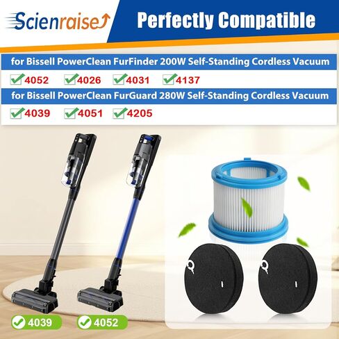 2486 مرشحات بديلة لمكنسة Bissell CleanView 2487 2488 2489 24899 2490 2491 2492 2494 PowerClean، تعمل مع أرقام الأجزاء # 1604130، 1601972، و1608225، 2 مرشحات HEPA + 3 مرشحات للرغوة واللباد in Kuwait