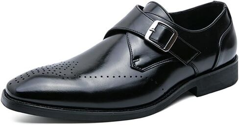 Men’s Leather Shoes,Business Oxford Single Monk Strap Dress Shoes in Saudi Arabia