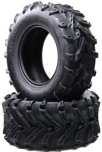 مجموعة من 2 | إطارات 25x10-12 ATV UTV | 6 طبقات مُصنفة (6PR) مع مداس عميق 20 مم | أداء على جميع التضاريس على الطرق الوعرة للطين والرمال والممرات | لايحتاج، يستبدل 255/65-12 in Kuwait