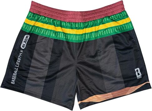 Baseball Lifestyle 101 Men's Pencil Mesh Shorts with Side Pockets and Elastic Waist, 5 inch Inseam, Adult Sizes S-2XL in Kuwait