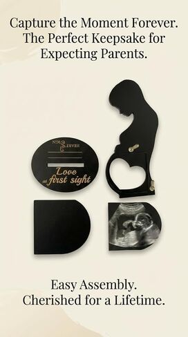 إطار صورة بالموجات فوق الصوتية للطفل على شكل علامة قلب - هدية للأم المتوقعة لصديقتها الحامل | هدايا الزوجة الحامل من الزوج | هدية إطار السونوجرام للنساء الحوامل | هدايا للزوجة الحامل in Kuwait